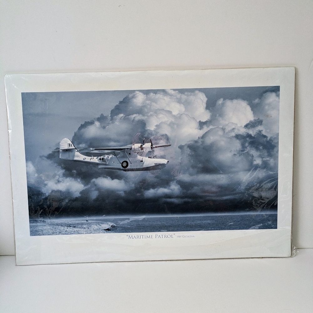 Poster 19" x 13" Maritime Patrol PBY Catalina Aircraft Art Airplane Aviation